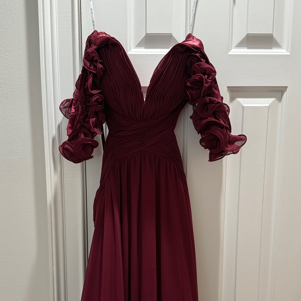 Camille La Vie Burgundy Long Sleeve Dress